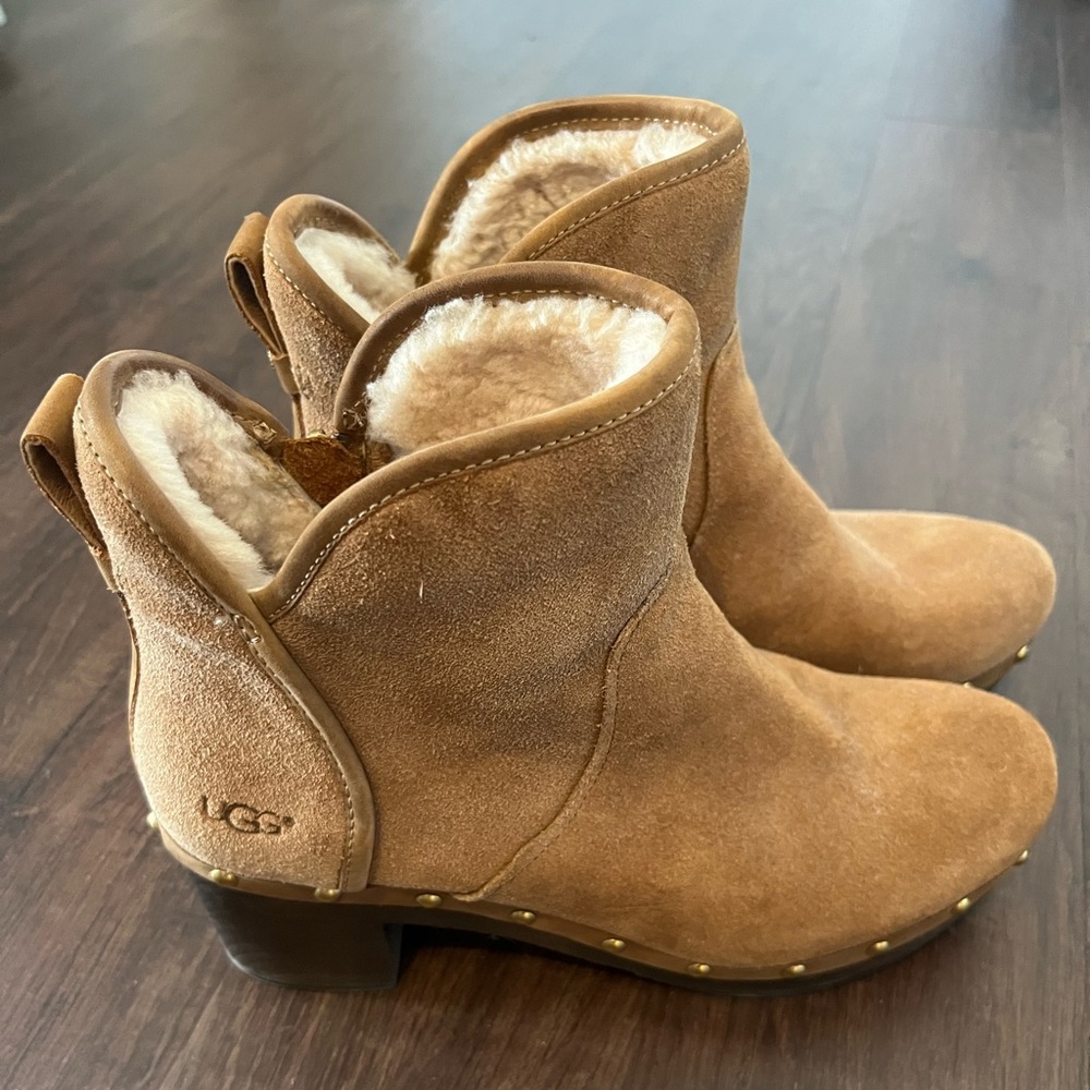 UGG Cam II Platform Chestnut Suede Platform Low Heeled Boots